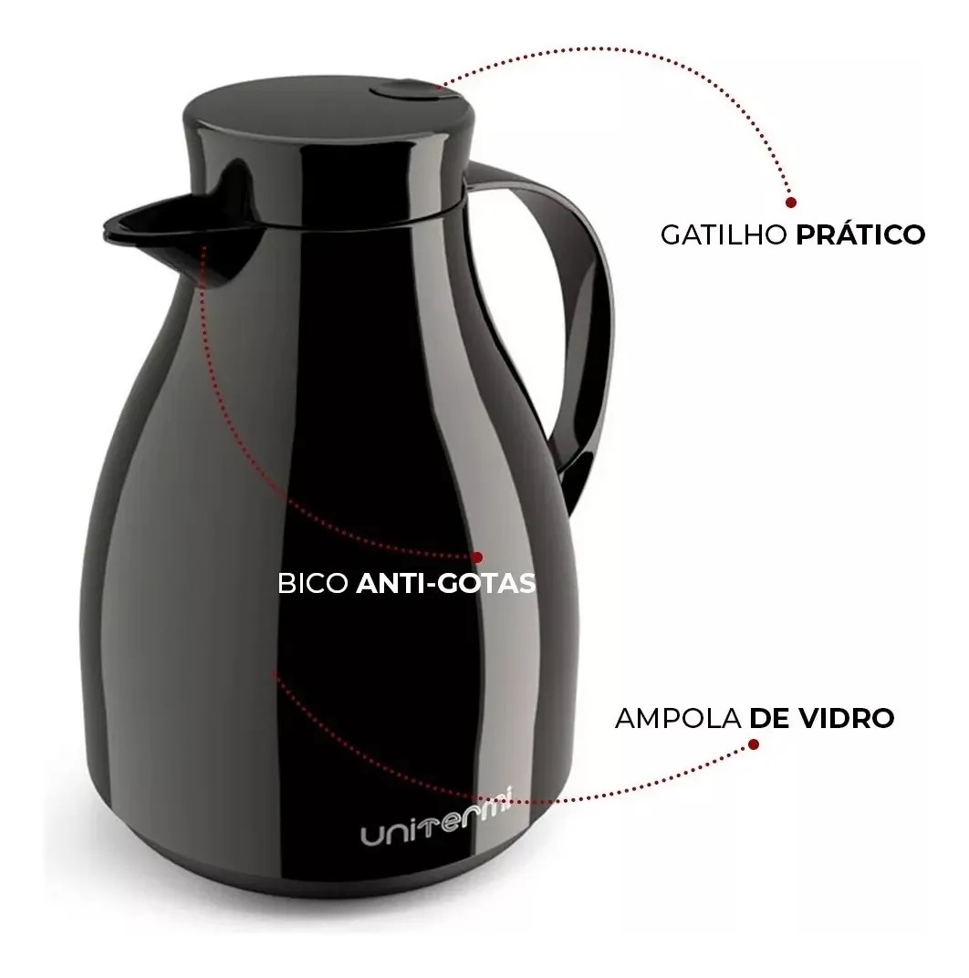Bule Térmico Unitermi Paris 500ML com Gatilho Preto 03
