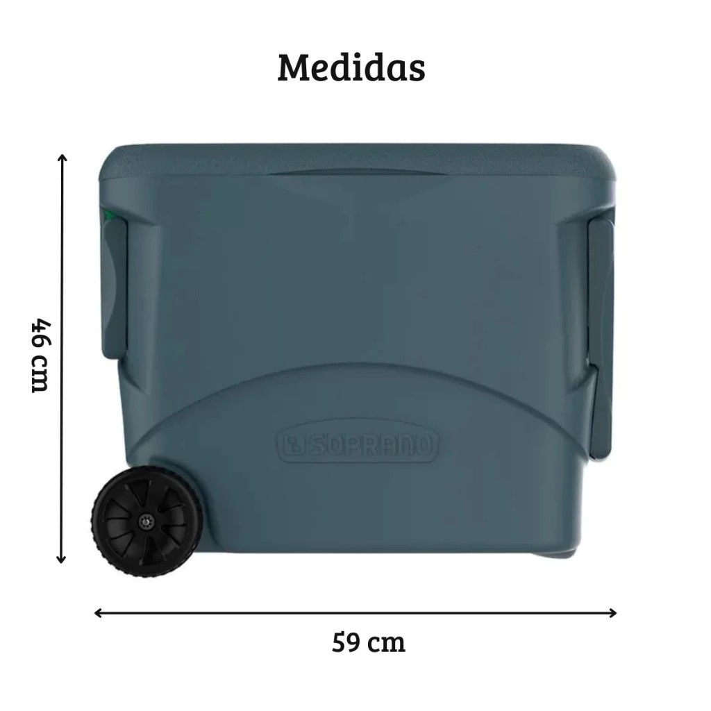 Caixa Térmica Soprano Tropical 50 Litros Cinza com Rodas 01