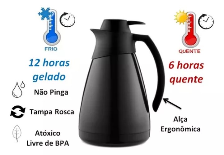 Bule Sanremo Inox Preto 03