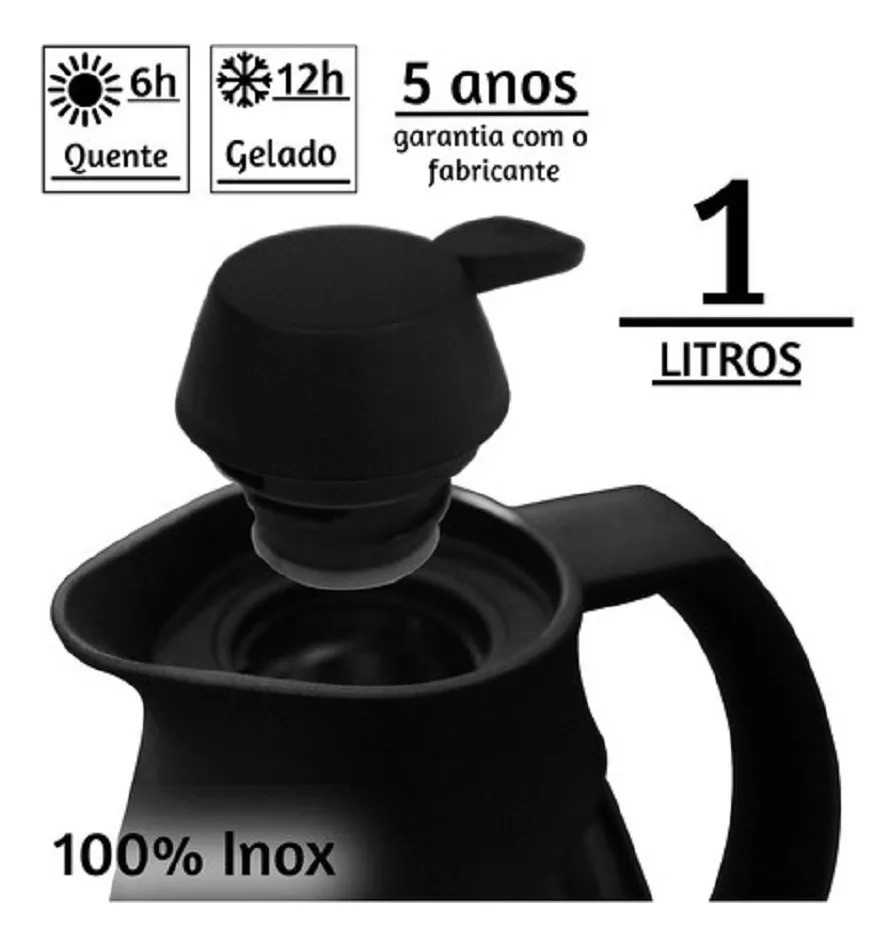 Bule Sanremo Inox Preto 04