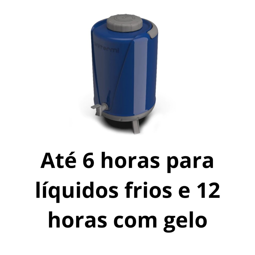Botijão Térmico Unitermi Arezzo 10 Litros com Torneira e Tripé - Azul 03